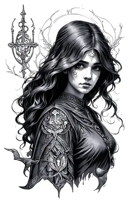 Scottish Mythology Tattoo Widow Washer
