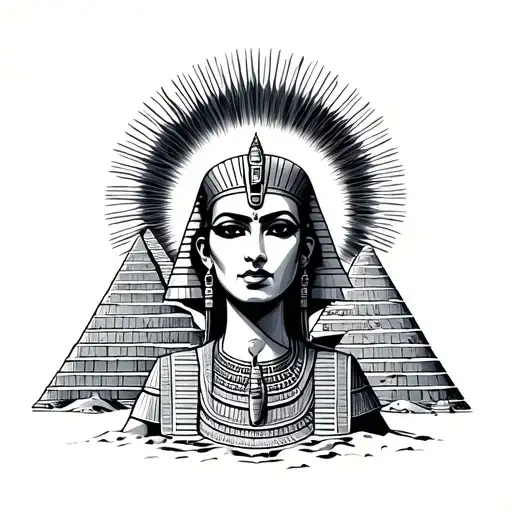 Pyramids Agypt Sand Sun With Egypt Queen