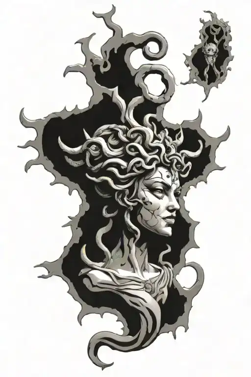 Cracked Face Medusa Head