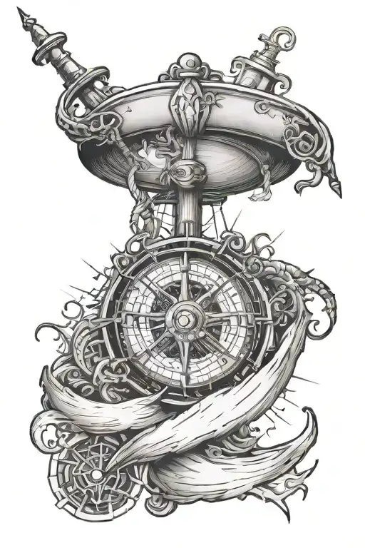 Nautical Half Arm Sleeve Tattoo Design