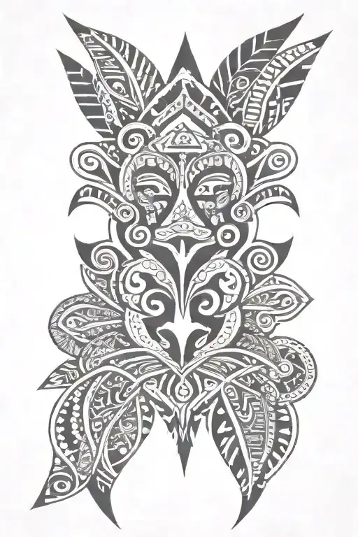 Tribal Style Tattoo Featuring African Patterns Inspired