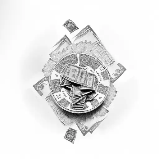 Stacks Of Money With Intricate Patterns