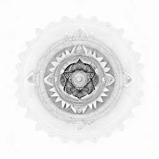 An Intricate Moon Phase Mandala With Philosophical Symbols