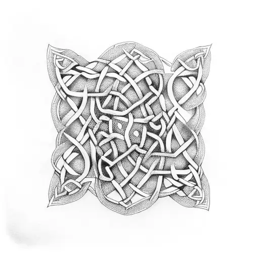 Celtic Lattice And Rose Vines