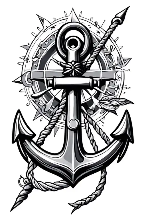 Compas Anchor And Propller