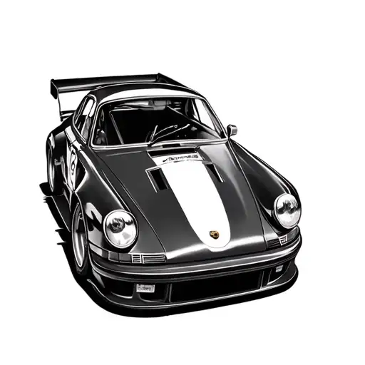 Old Porsche Race Car Side View