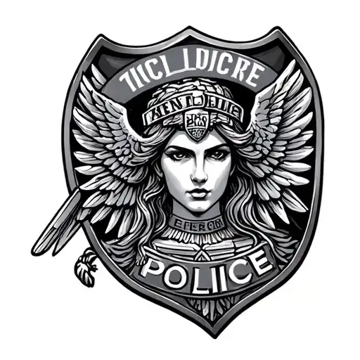 Athena Goddess Police Badge Incorporated