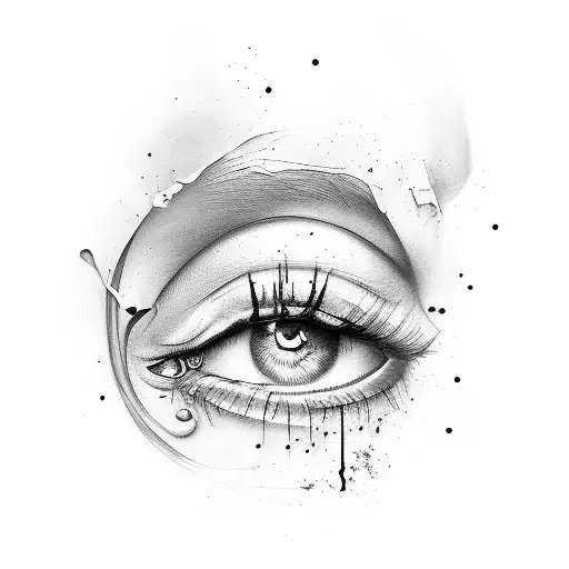 Beautiful Woman White Out Eyes