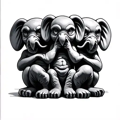 3 Kaws Tattoo See No Evil Hear Speak No Evil Hear No Evil And Fear No Evil