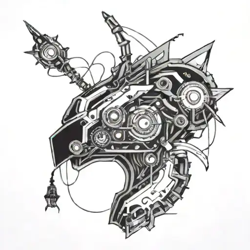 Cyberpunk Tattoo With Augments And Wires