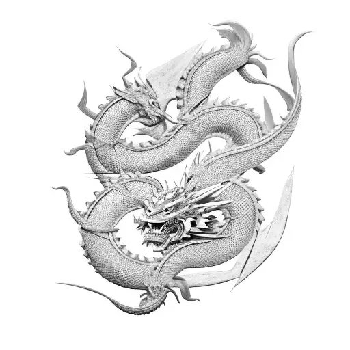 Japanese Dragon And Samurai