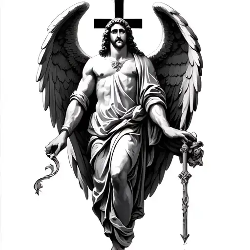 Michael The Arch Angel With A Cross