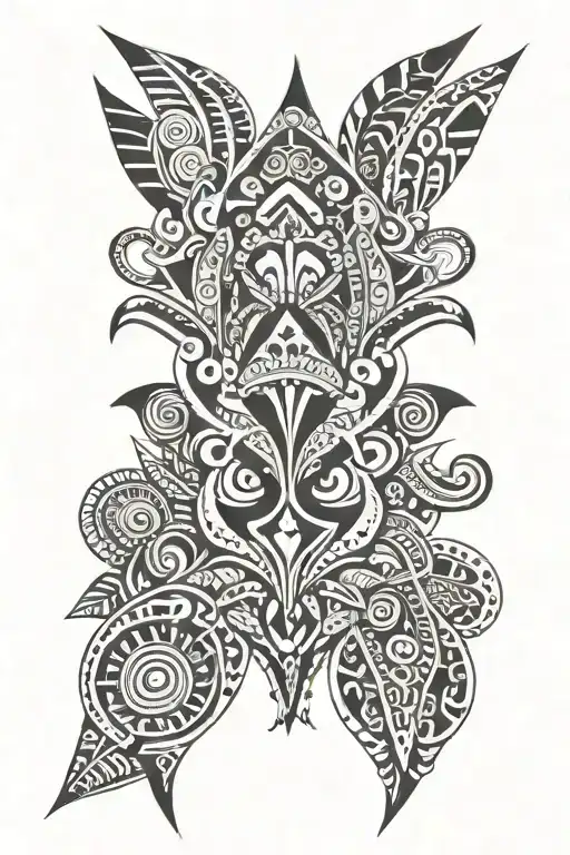 Tribal Style Tattoo Featuring African Patterns Inspired