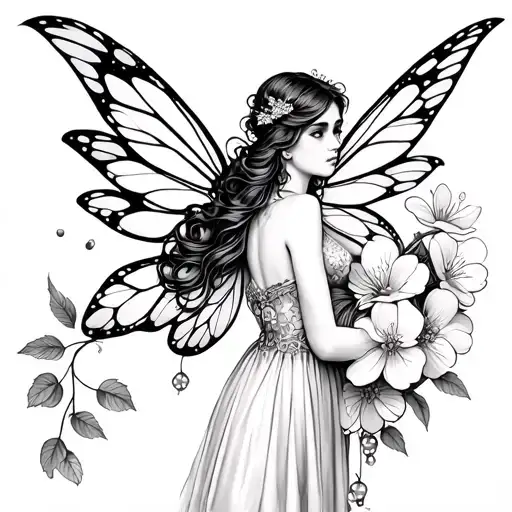 Fairy And Cherry Flowers