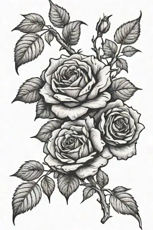 Rose Bush Branch Long Limb With Twigs