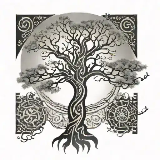 Nordic Tree With Sun Runes
