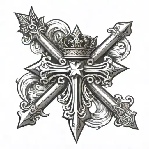 Cross With Diamond And Crown