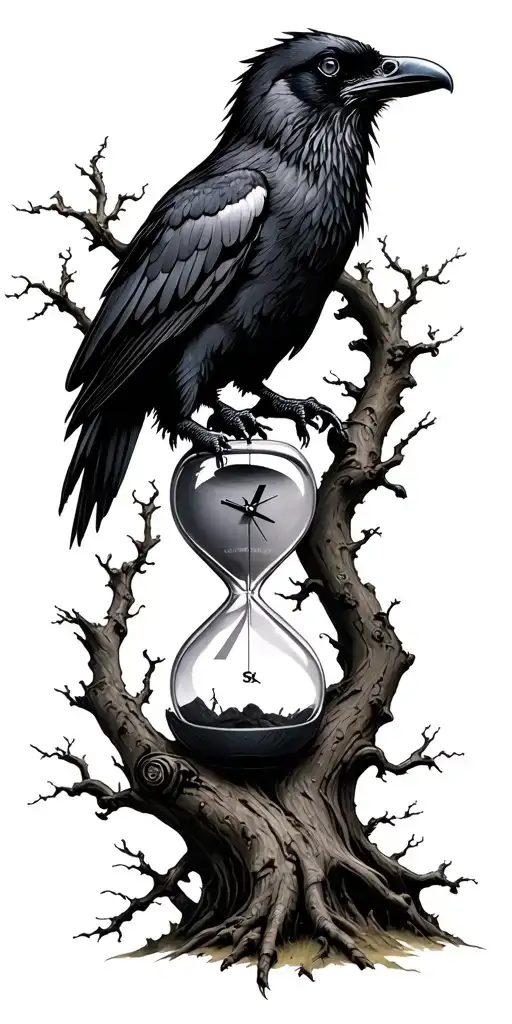 Clock Tree Raven Hourglass 2 Kids On Tree Growing