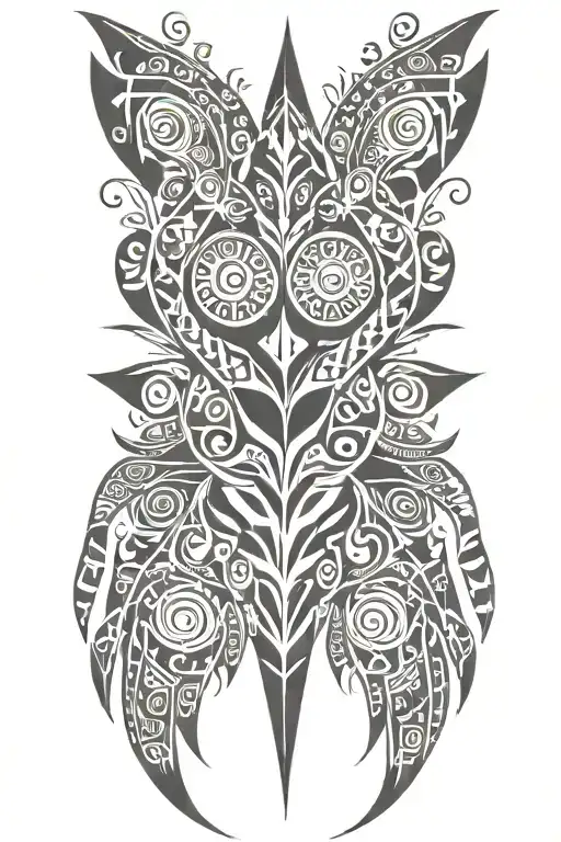 Tribal Style Tattoo Featuring African Patterns Inspired