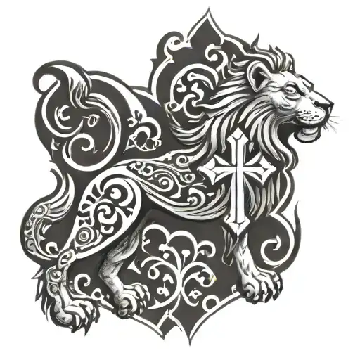 Nordic Christian Cross Lion