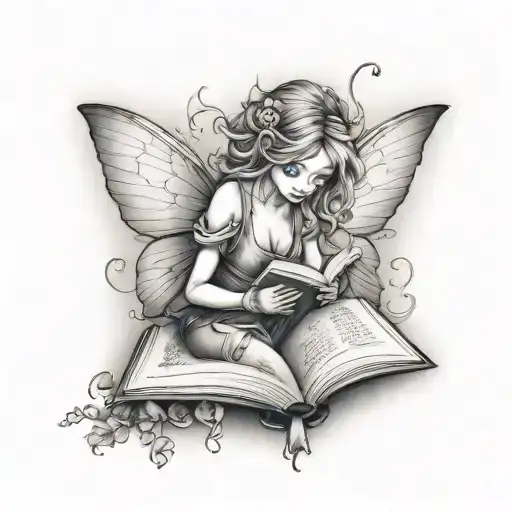 Fairy Reading A Book Super Tiny
