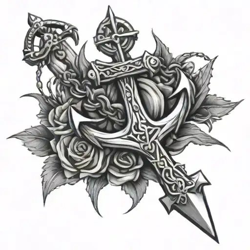 Anchor Cross Crown Of Thorns