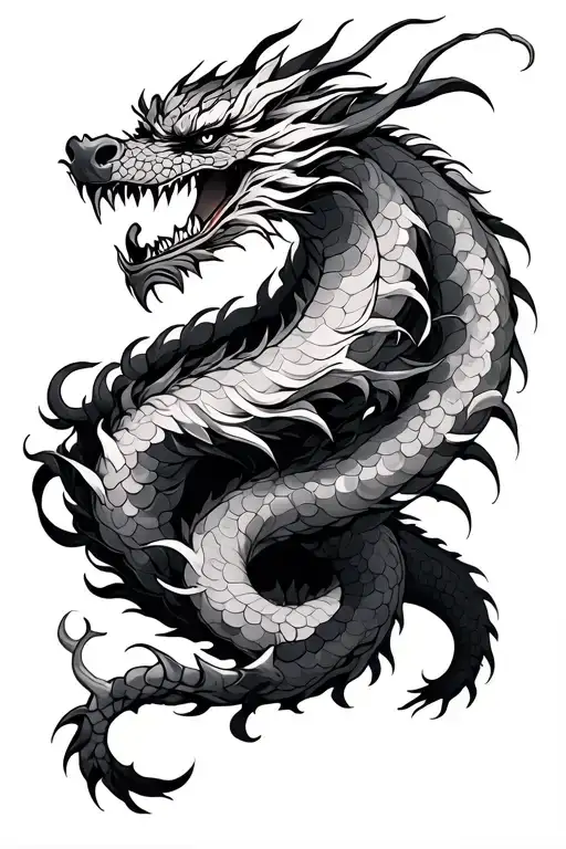 Japanese Demon And Dragon Wrapped