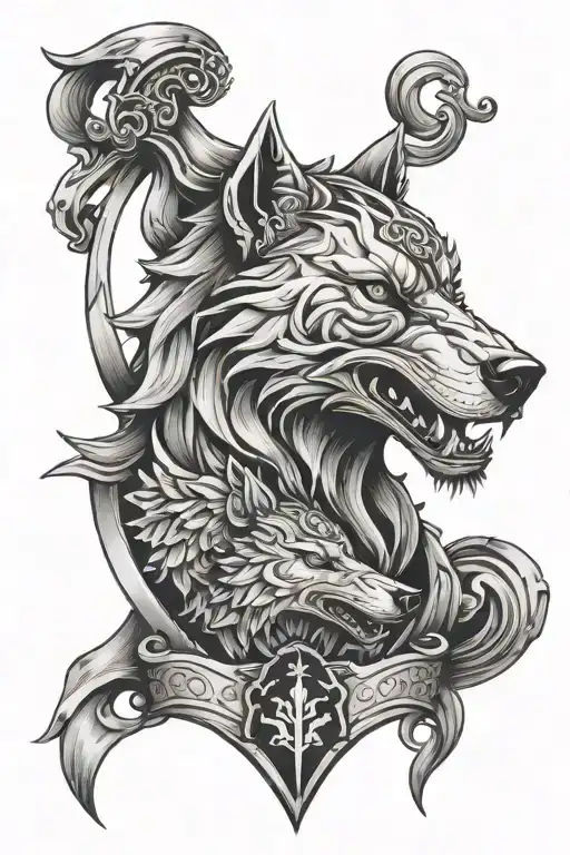 Knights Gauntlet Wolf Crest