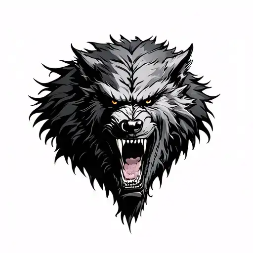 Dark Shading Werewolf Bursting Snarling Reality
