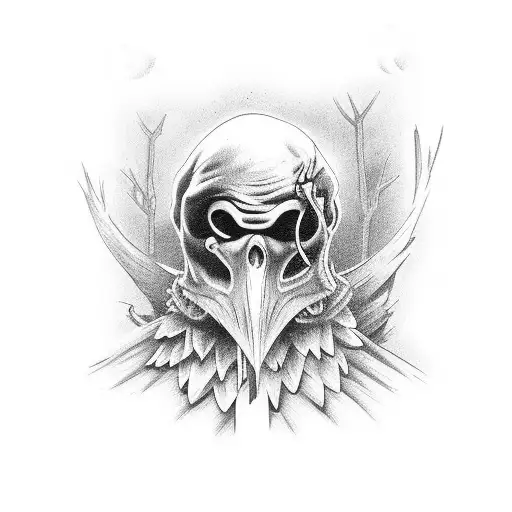 Gothic Crow In Graveyard