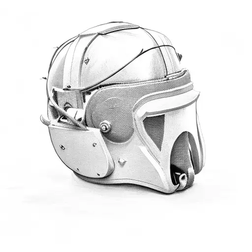 An Army Helmet Adorned With Hunting Gear