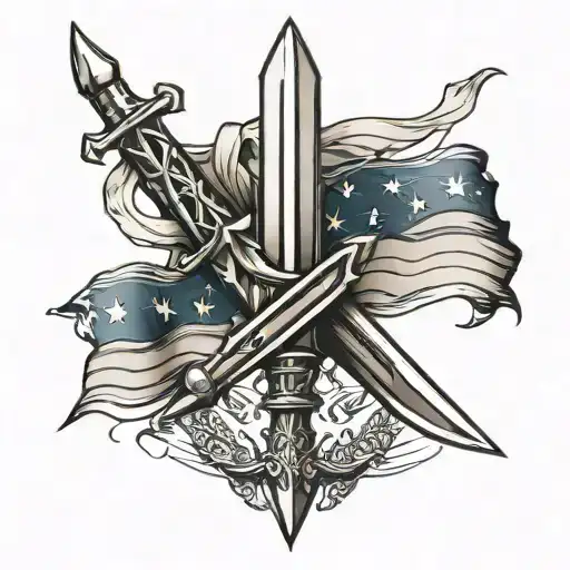 American Flag Wrapped Around A Dagger