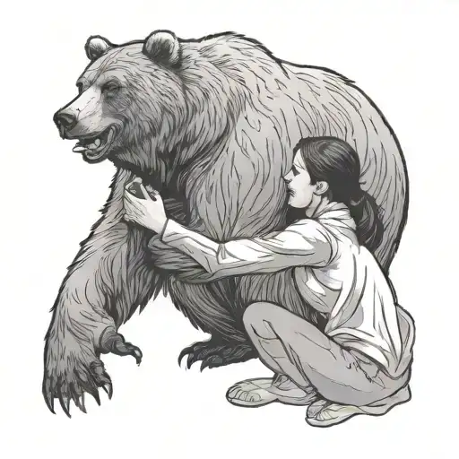 Bear Teaching A Woman How To Growl