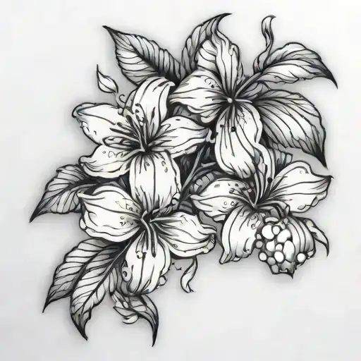 Cherries With Bow Tie Shaped Stems Lily