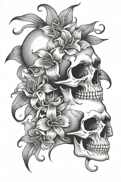 Skull Lily Rose