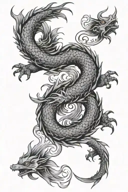 Dragon And Koi Fish Ying Yang