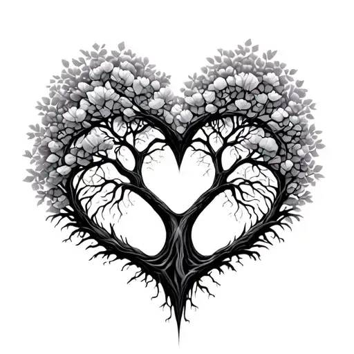 Heart Sign With Tree Of Life