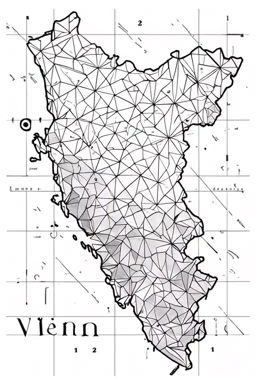 Geometric Tattoo In Shape Of Vietnam Country Map Outline