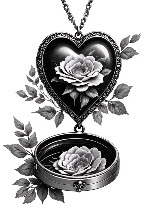 Flower Heart Shaped Mother Daughter Open Locket
