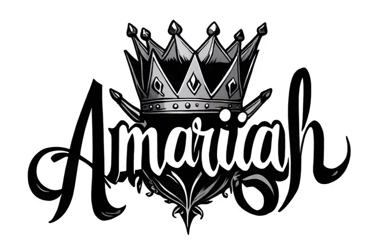 The Name Amariah With A Crown On The A