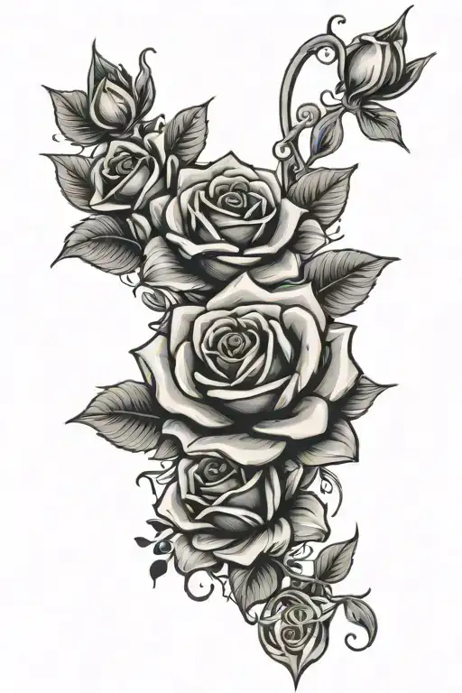 Roses Stars Cards Money Symbols