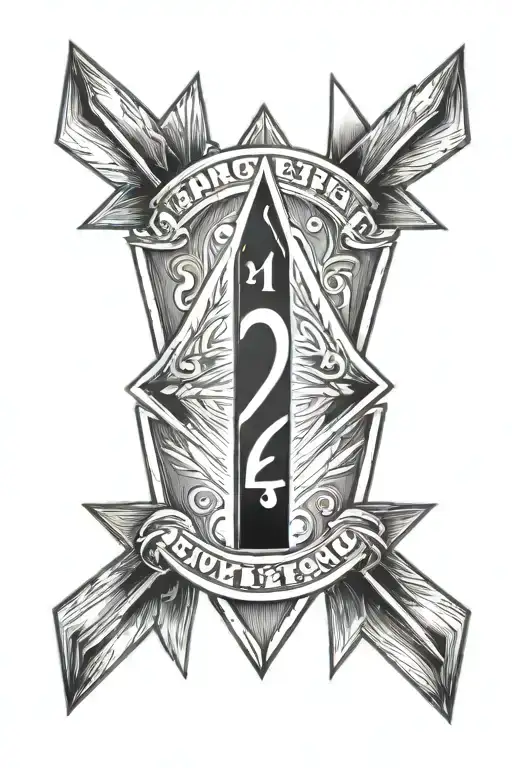 Arrow Head With 222 Numbers