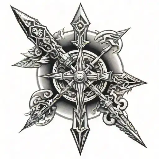 Arrows In An X Hunter Sun Moon Dagger Cross