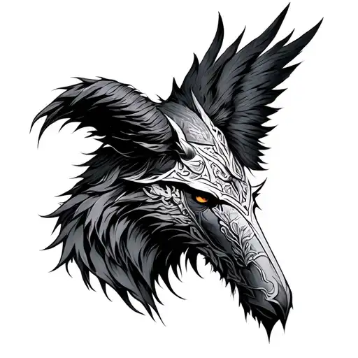 White Over Black Norse Sleeve