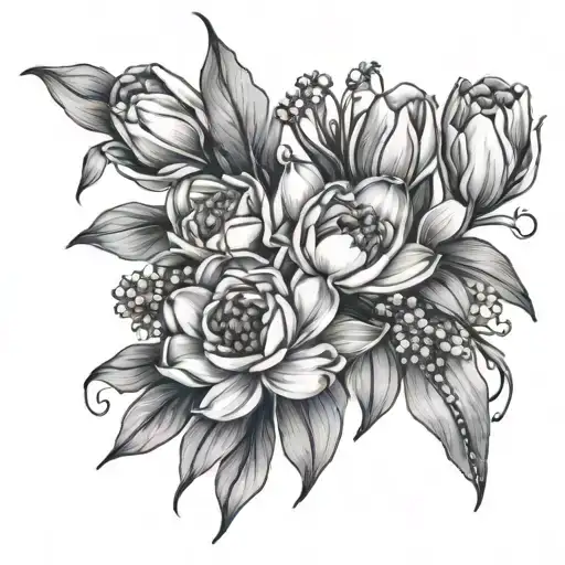 Baby Breath Flowers With Tulips Coming