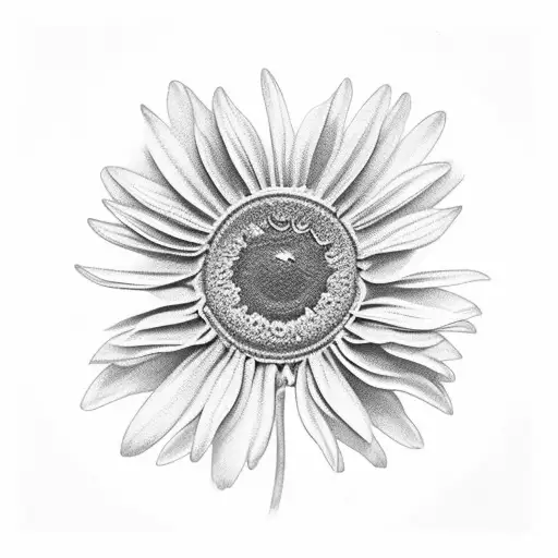 Half Daisy Flower And Half Sweet Pea Flower With A Diamond In The Middle