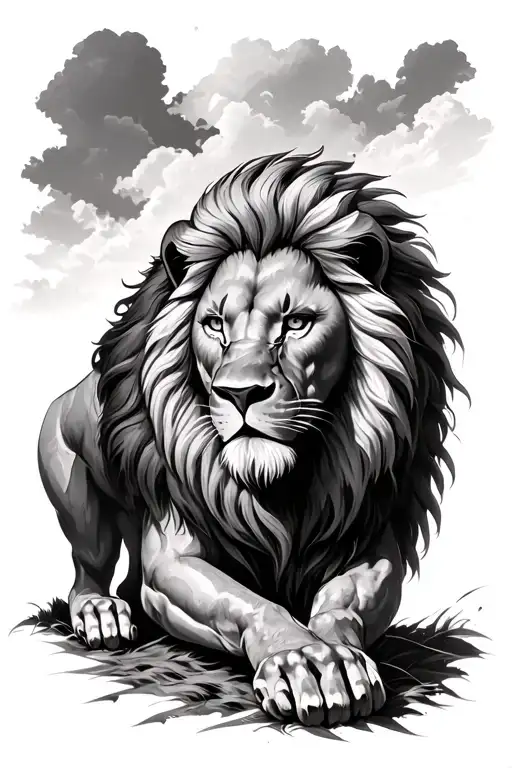 Male Lion Protecting His Pride Forearm Sleeve