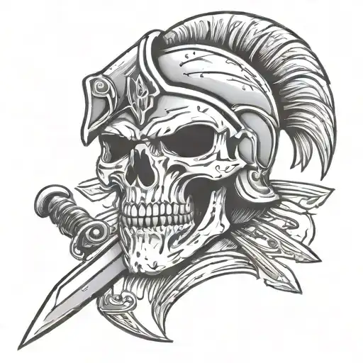 Spartan Skull With Sword