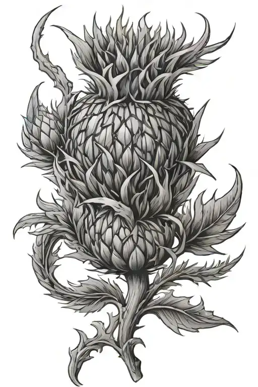 Scottish Thistle Being Held By A Phoenix