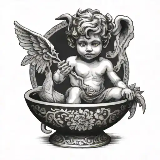 Cupid Drinking Coconut Bowl